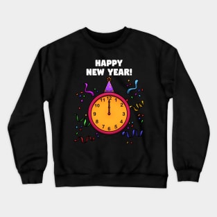 Happy New Year Clock Crewneck Sweatshirt